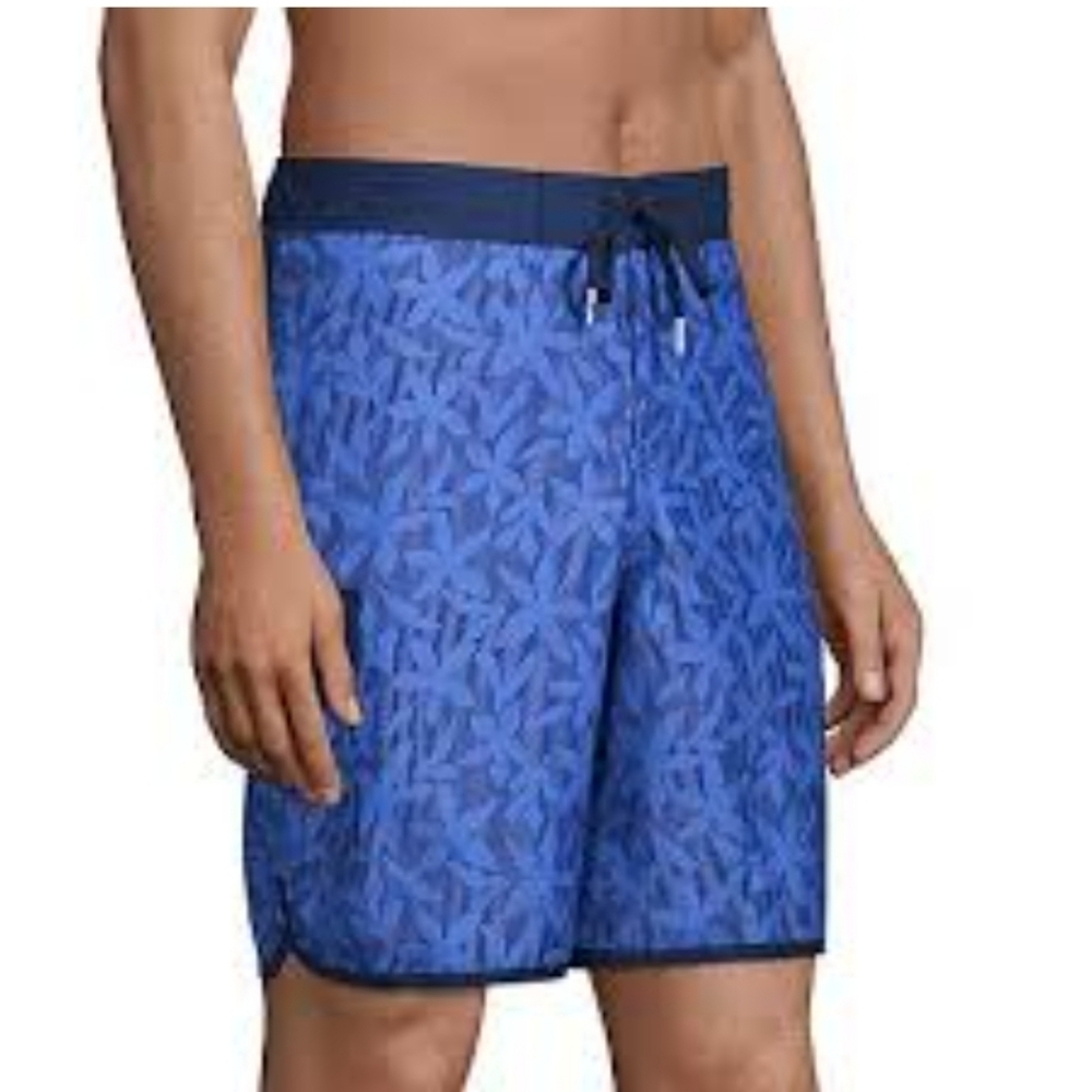 Land's End Men's Blue Paterned Swim Shorts Size 2XL (46-48)